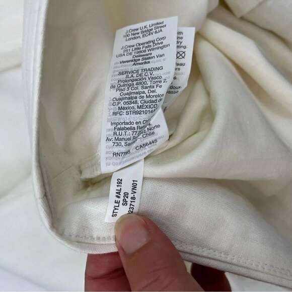 J. Crew Button linen midi skirt in White Plus Size 24 - Picture 8 of 8